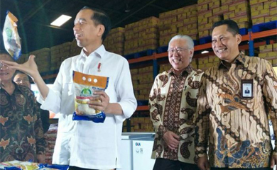 Jokowi Tinjau Stok Beras Bulog